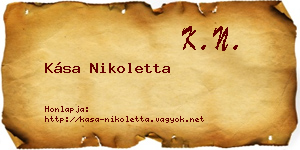 Kása Nikoletta névjegykártya
