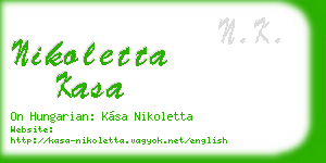 nikoletta kasa business card