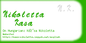 nikoletta kasa business card